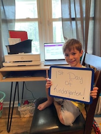 My great grandson started his first day of kindergarten at Fripp Island.