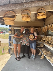 Sweetgrass baskets at roadside stand in Mt. Pleasant