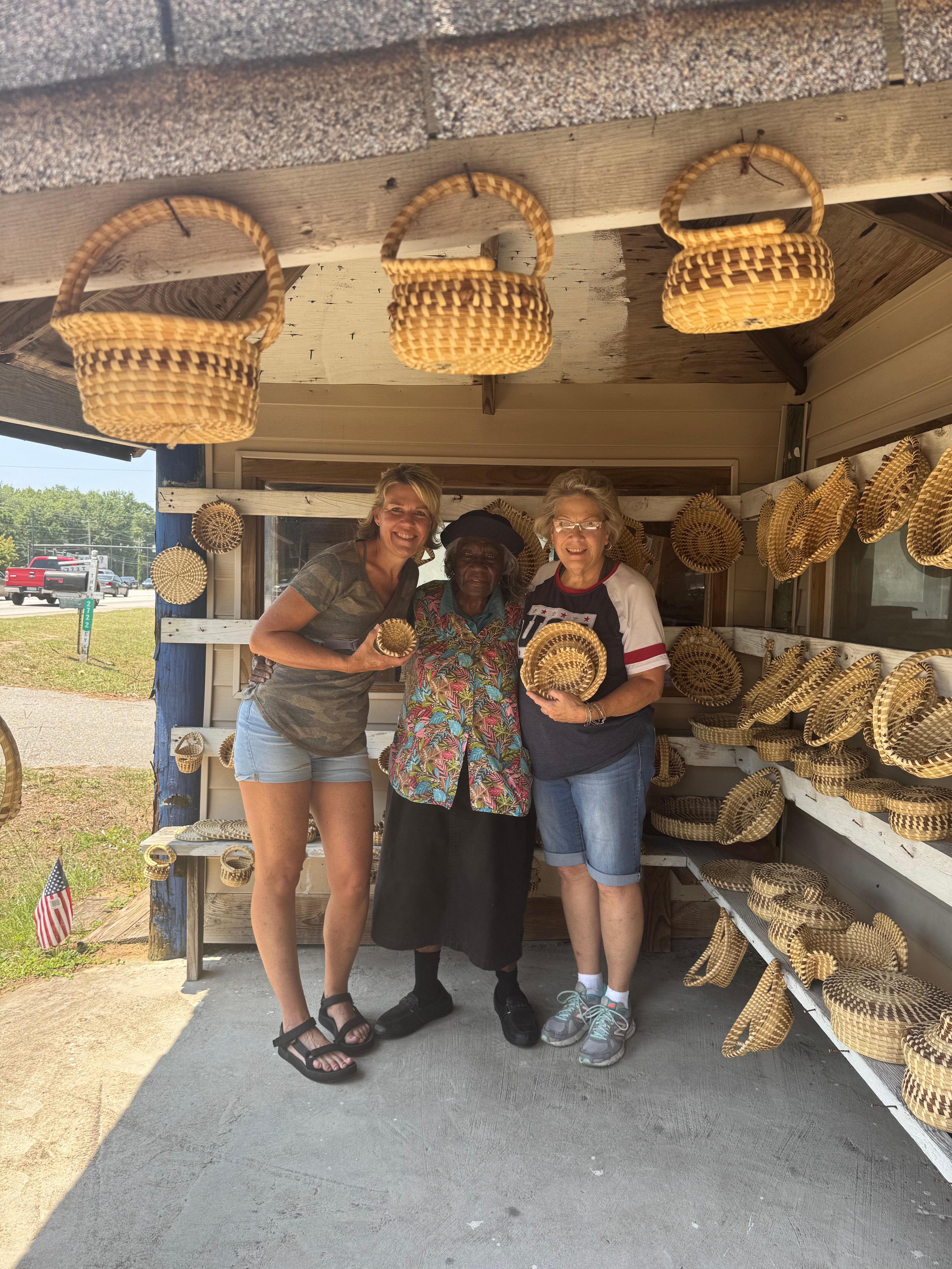 Sweetgrass baskets at roadside stand in Mt. Pleasant 
