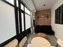 There was one fan (that was LOUD) in the living room and one in the bedroom area that did not help the sweltering heat. It should be stated on the listing there is NO window that can be opened.