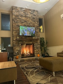 Football and a fire in the lobby.