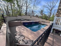 Pool area was very dirty and we had to put in the pool railing for the steps