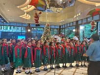 Children’s choir at the lobby Christmas party