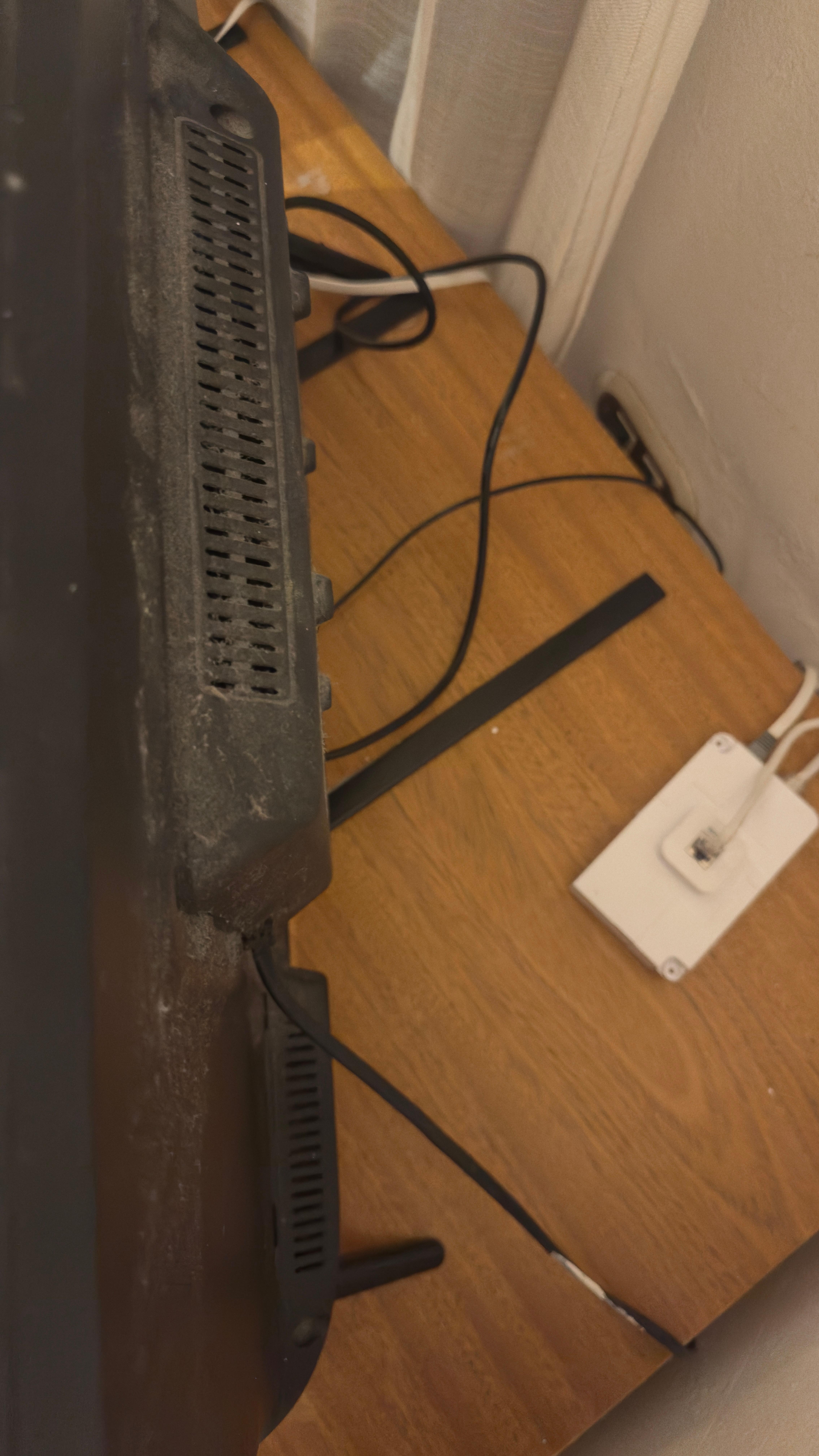 That was the tv stand. I try to see why it wasn’t working and the sneezes started with all that dust