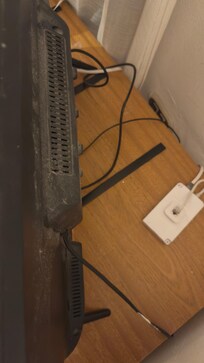 That was the tv stand. I try to see why it wasn’t working and the sneezes started with all that dust