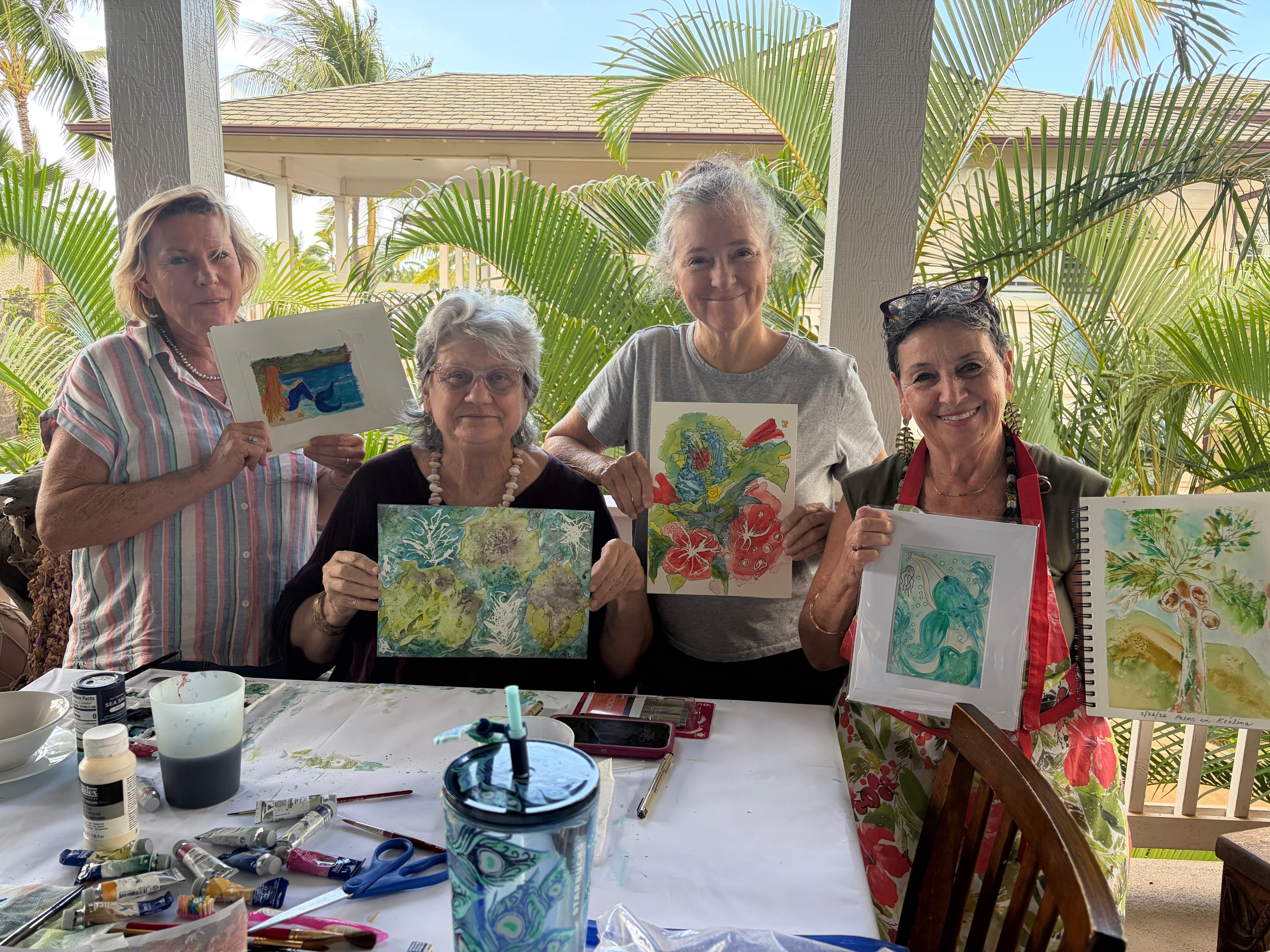 Art class on the lanai. 