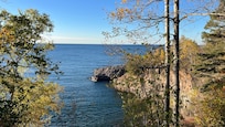 View of Lake Superior from deck of Cathy's Cove cabin.