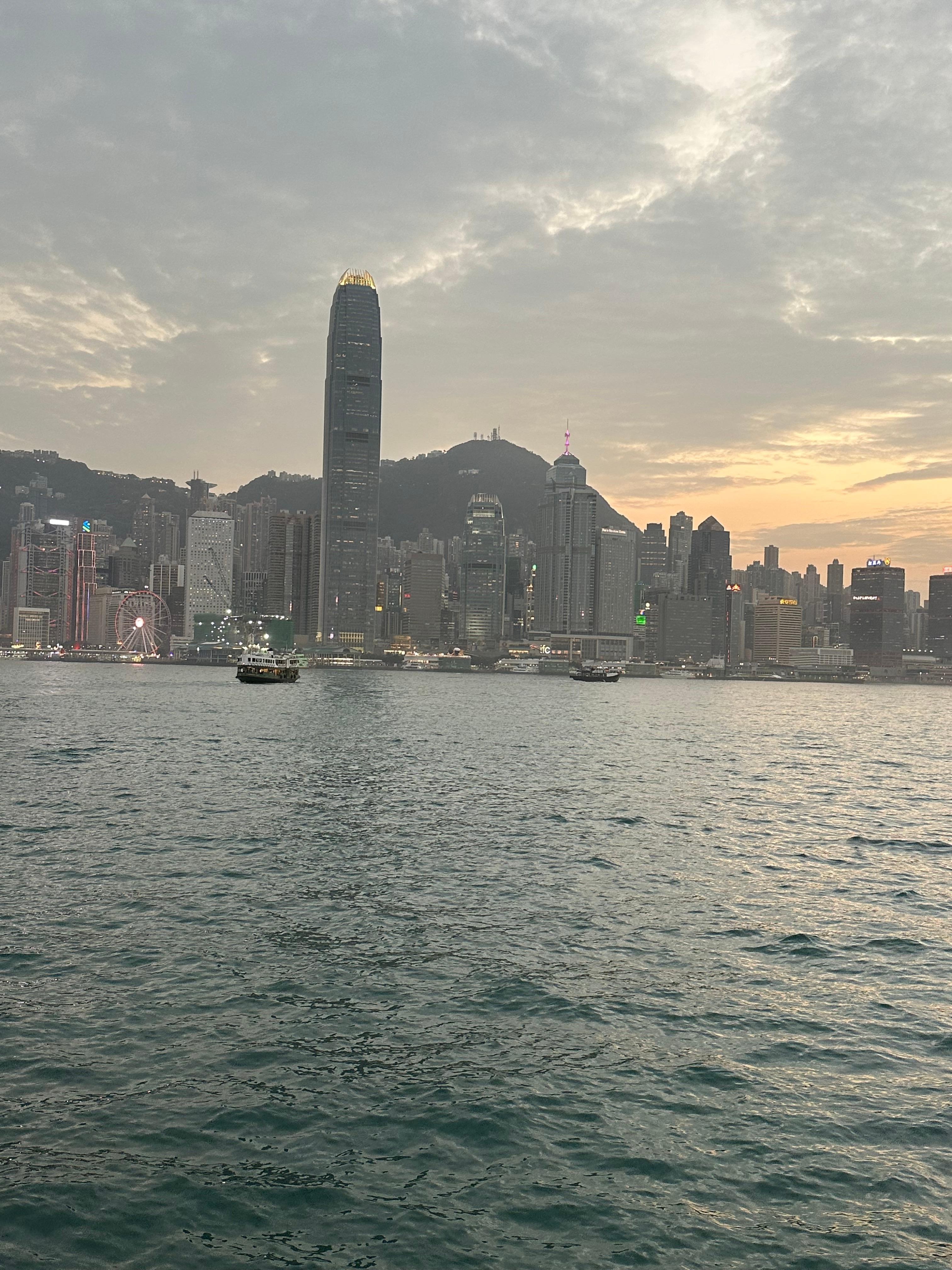 I believe this is a photo of the harbour from our window on the 38th floor.