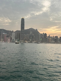 I believe this is a photo of the harbour from our window on the 38th floor.