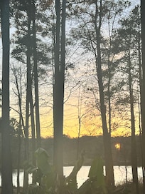 The view of the sun setting from the front porch.