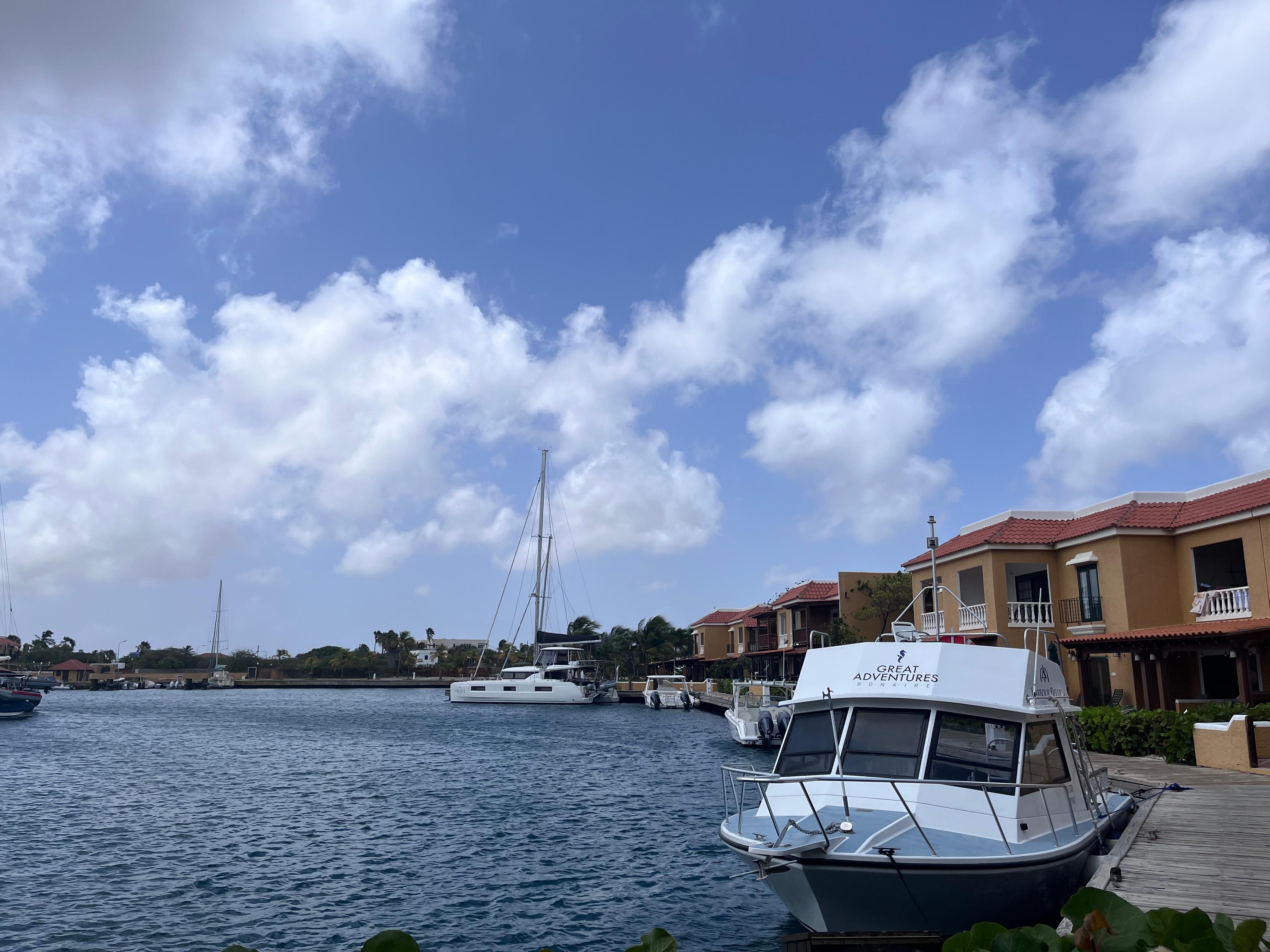 View from the marina as you walk into the property.