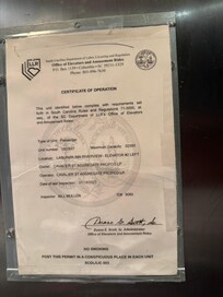 Elevator inspection for both elevators was back in 2023. Serious safety issue