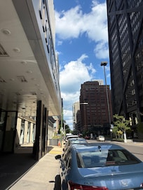 Looking down Delaware st in front of the hotel