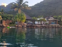Looking back at the property from one of the kayaks available for use