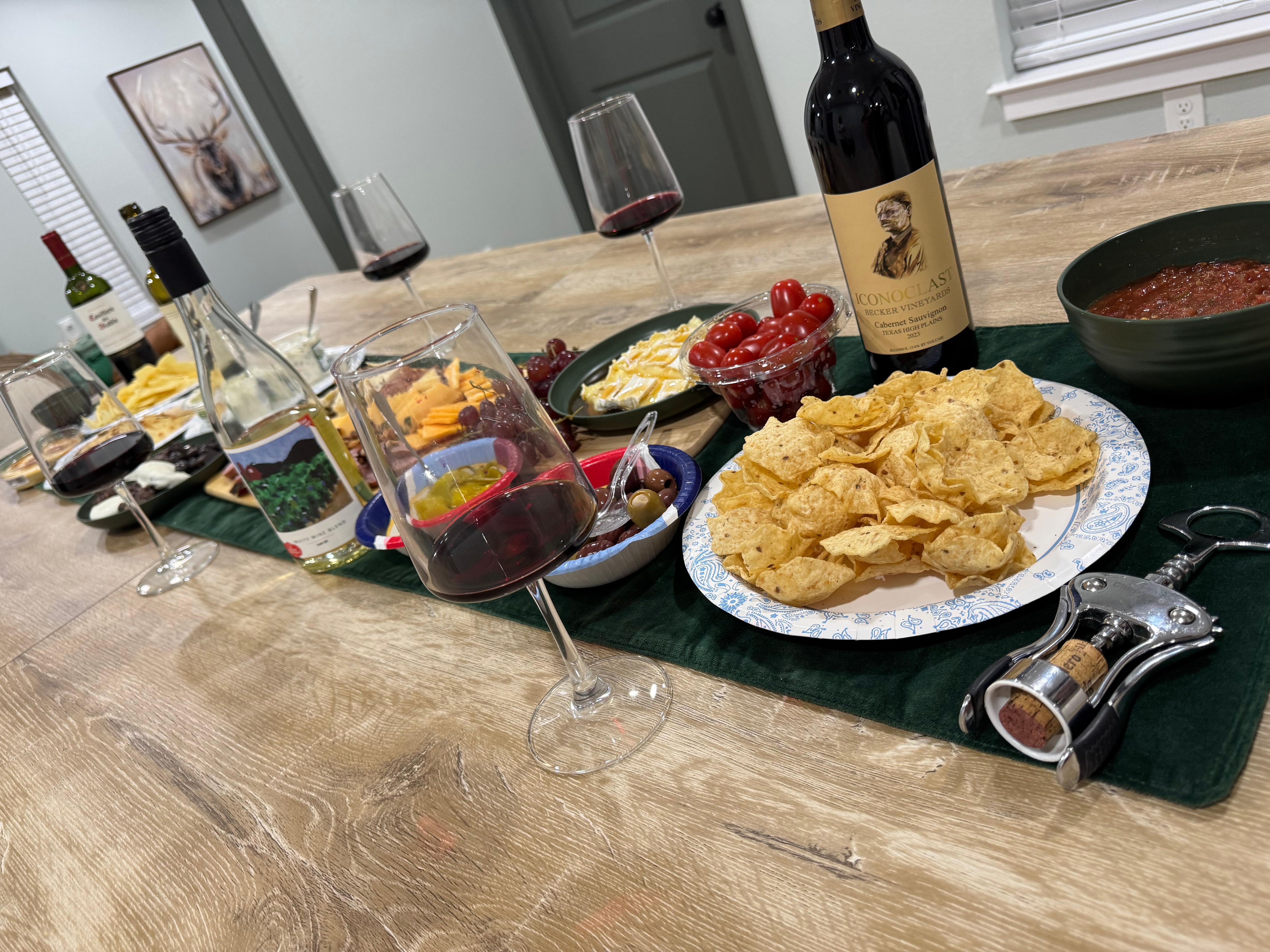 We used the table for a big charcuterie spread during game night! 