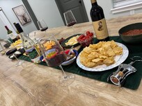 We used the table for a big charcuterie spread during game night!