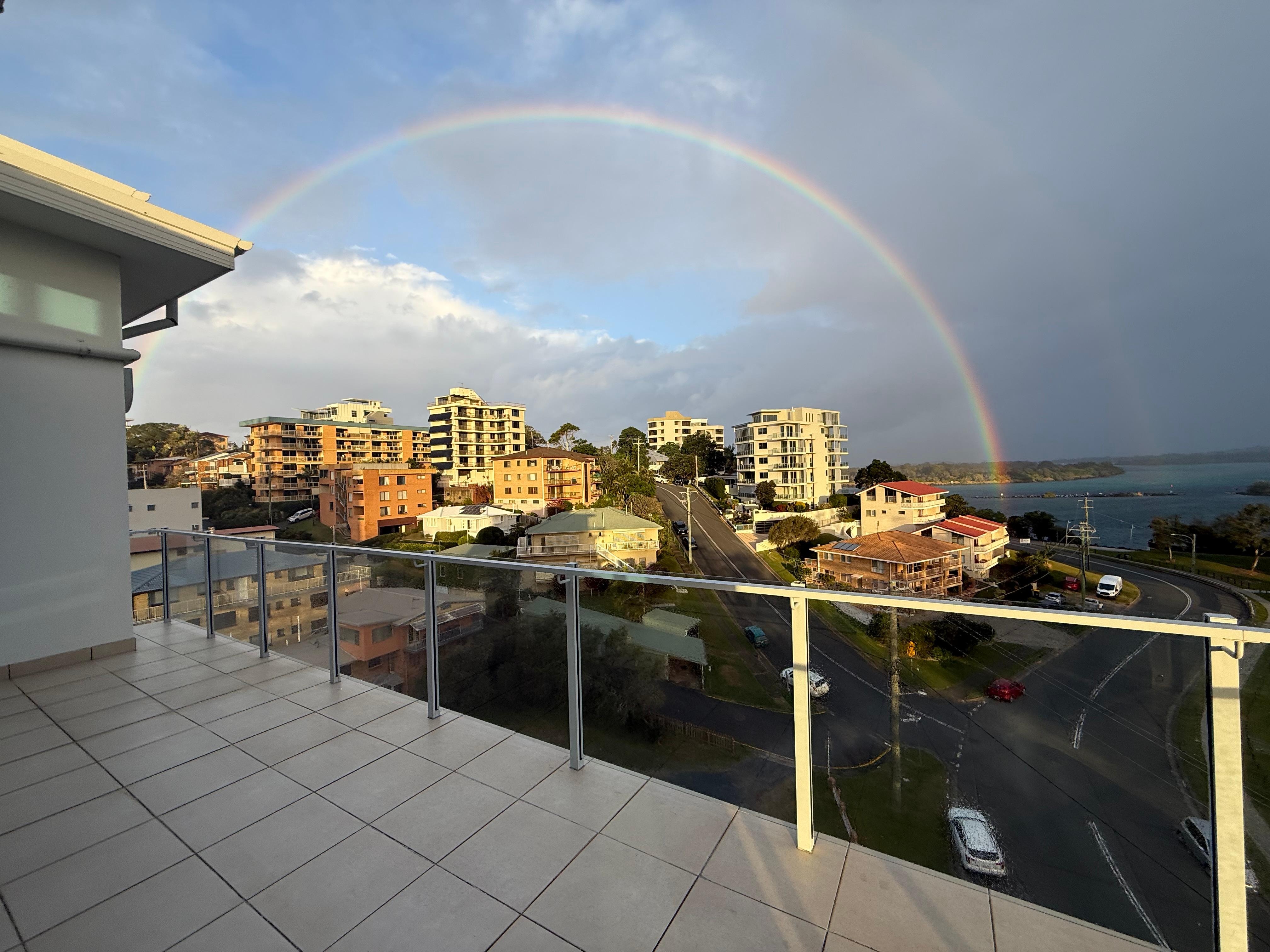 we witnessed a rainbow from the balcony