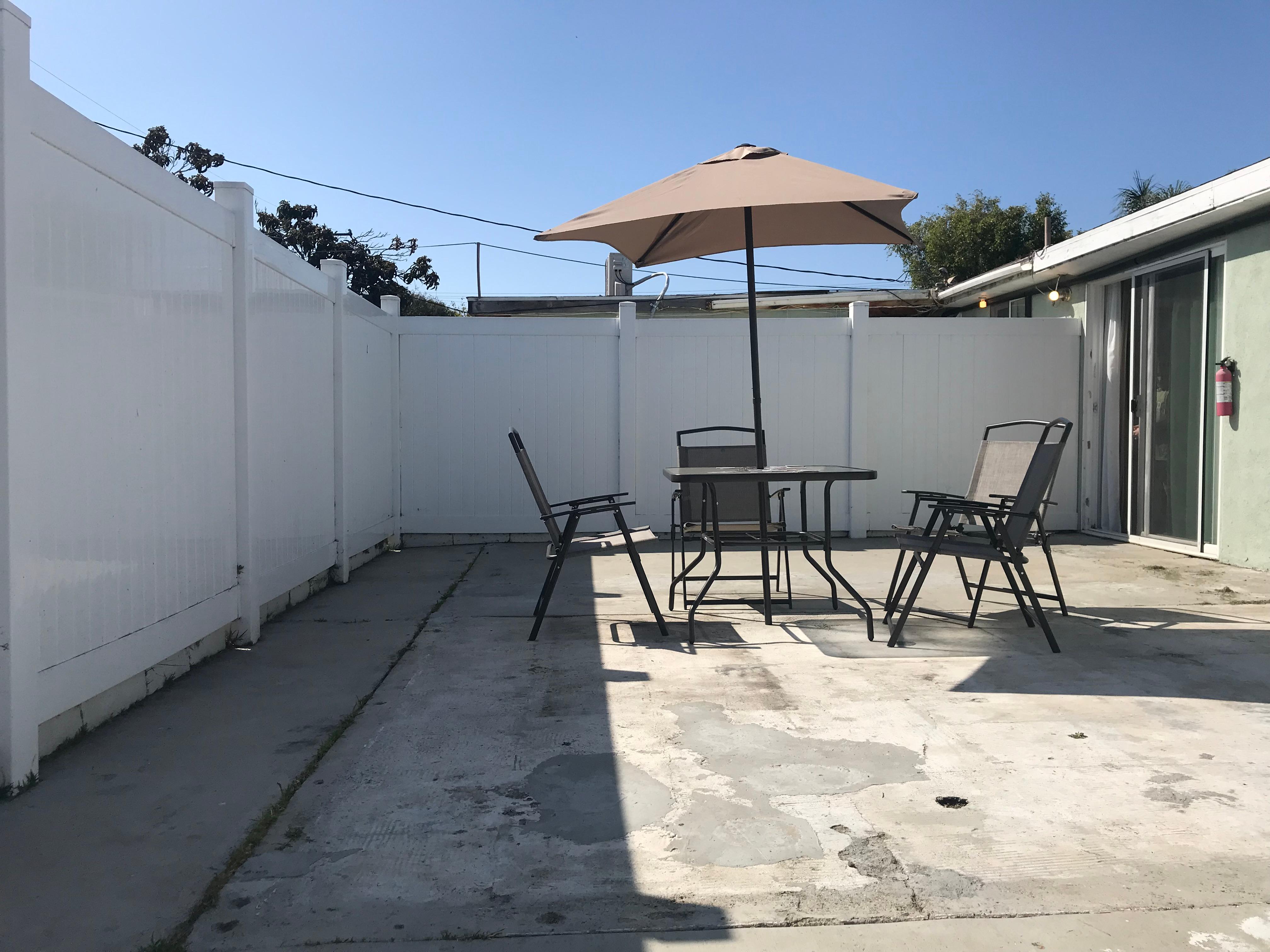 The outside area during our stay