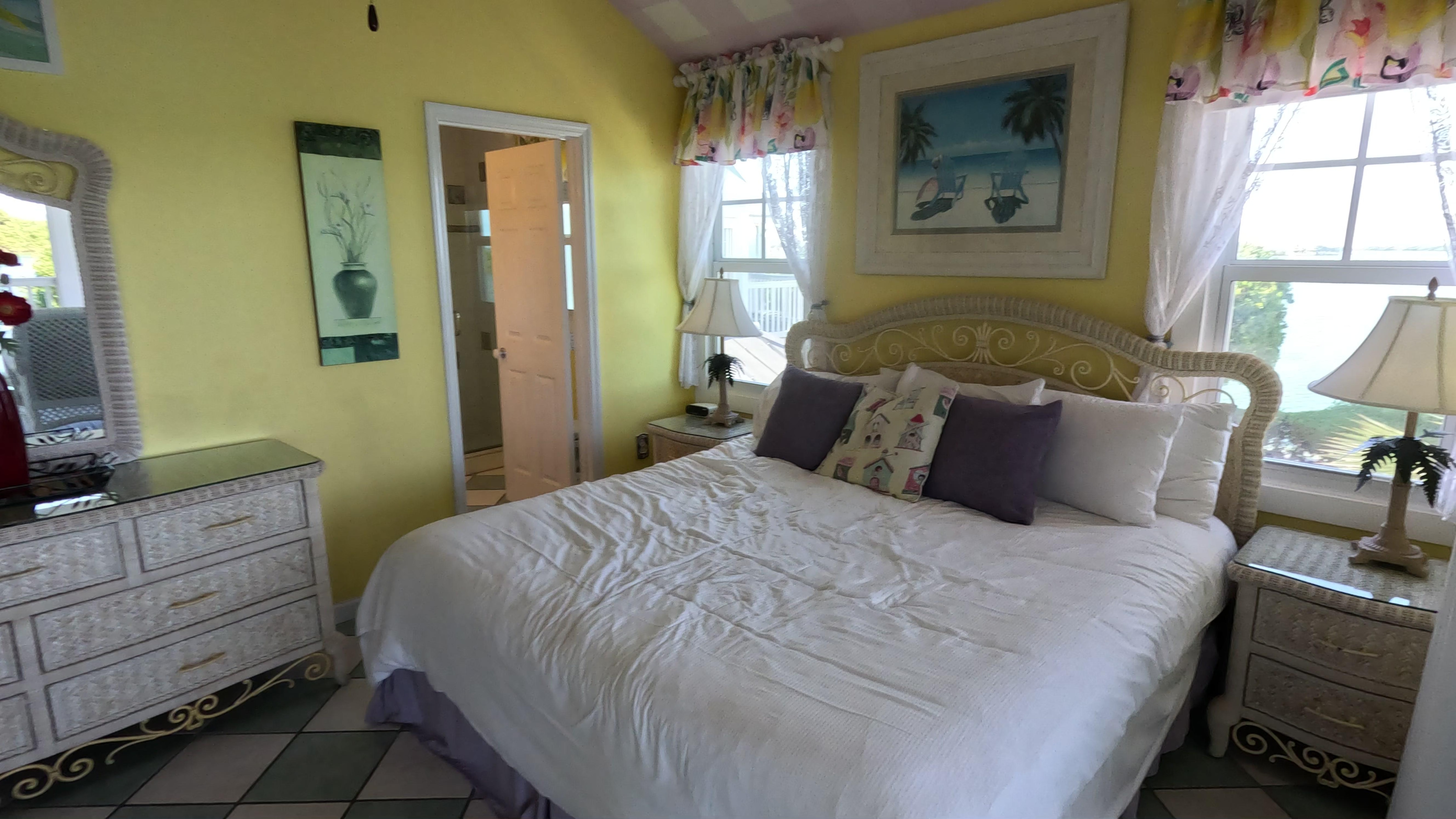 Back upstairs bedroom with large porch