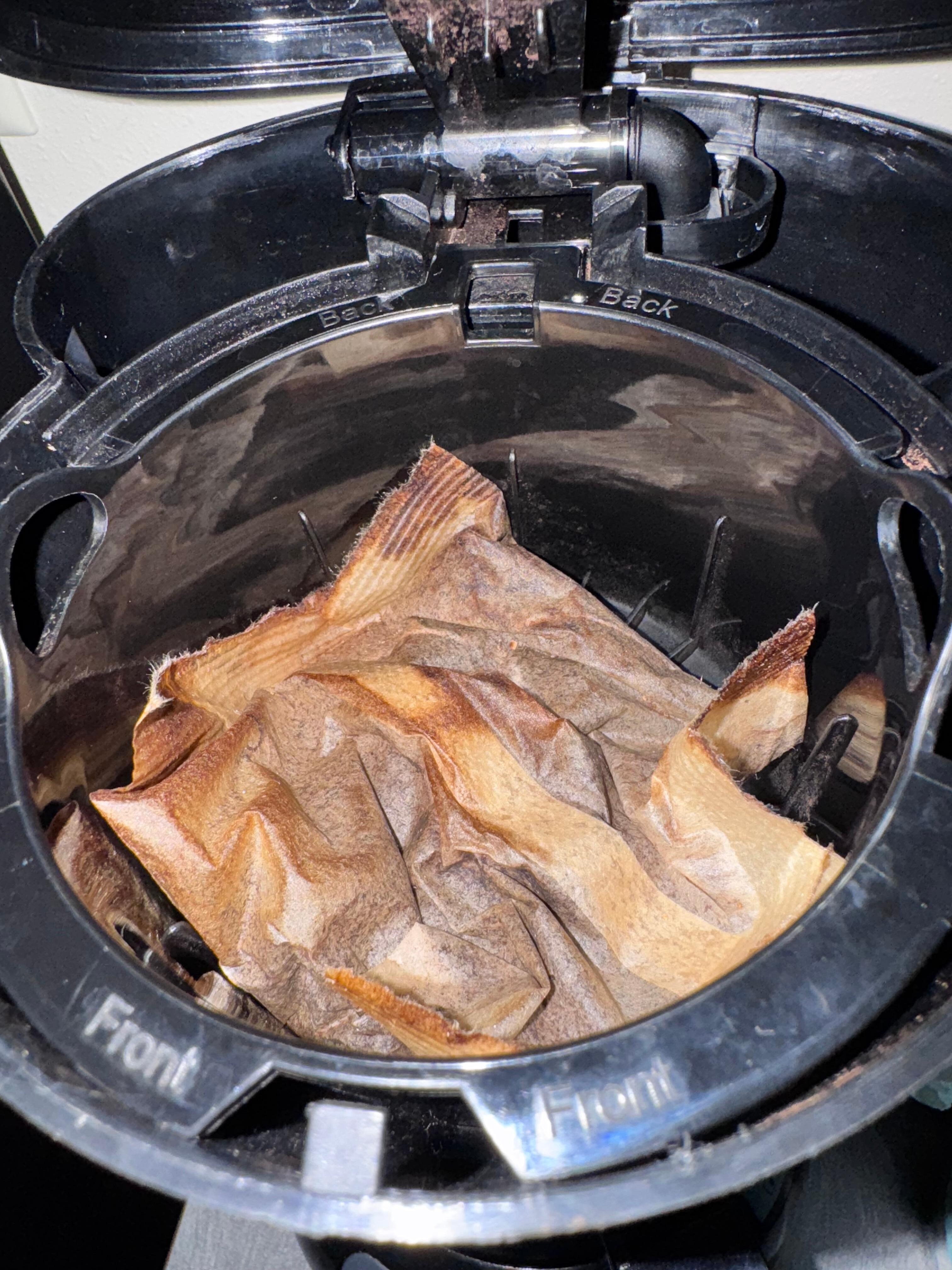 Moldy coffee filter - underneath was disgusting.
