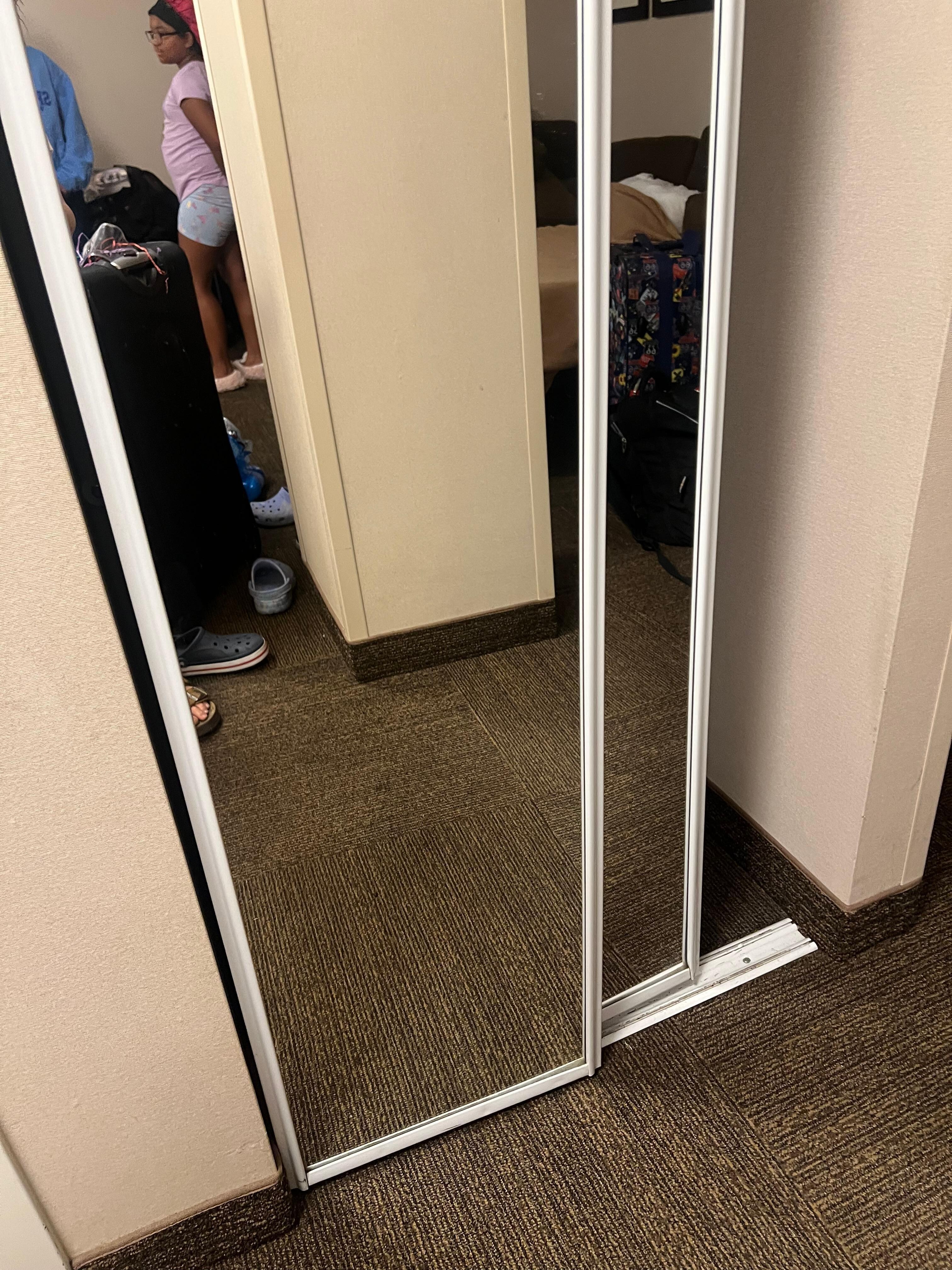 Mirror off tracks didn’t want them to think we s
did.