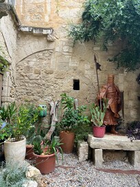 In the courtyard