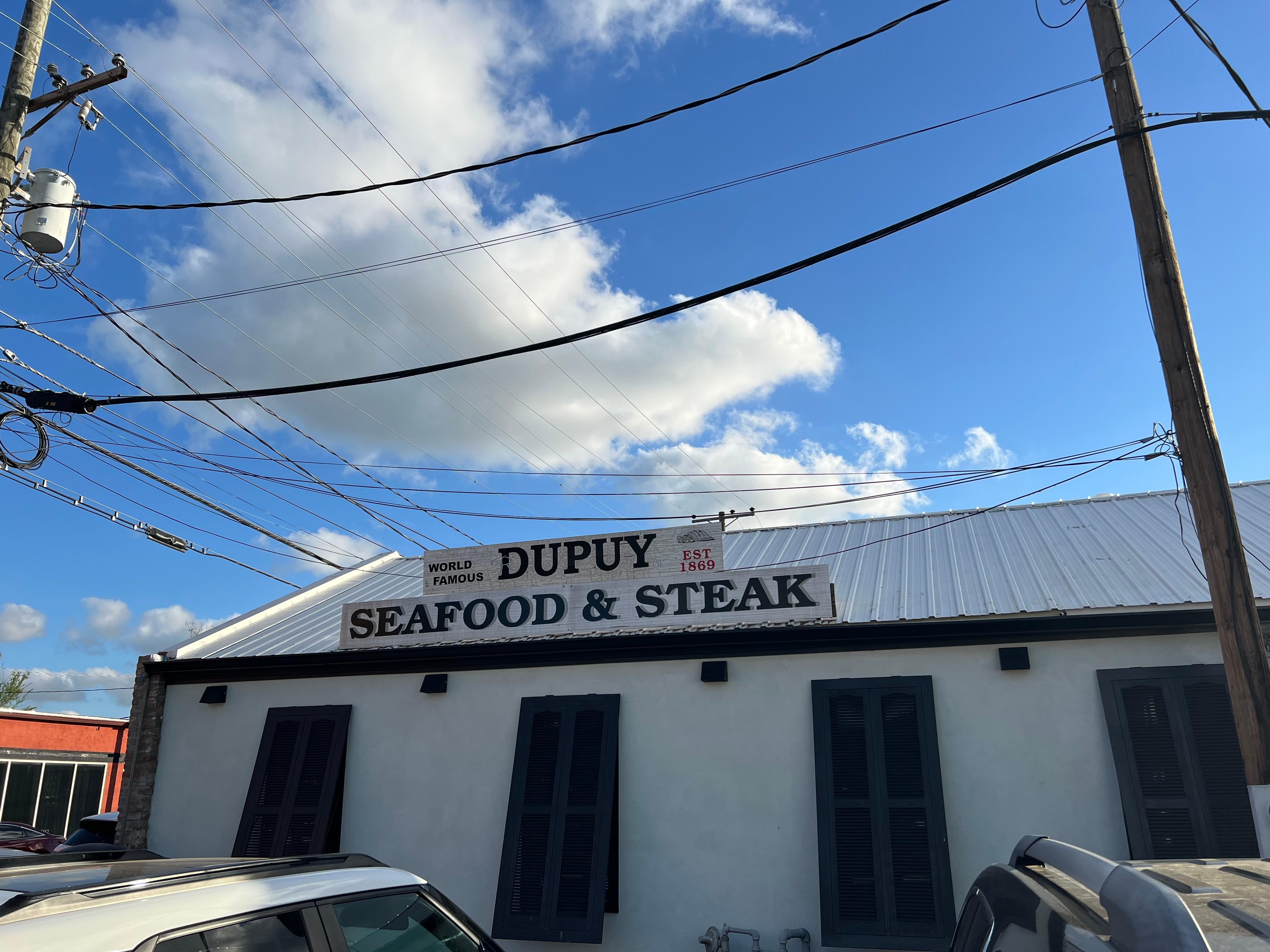 Best fried alligator and okra at Dupuy’s