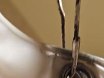 Shower hooks black with mold