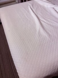 you can see the stains if you zoom in. They were a lot more noticeable in person and we’re also on the pillow.