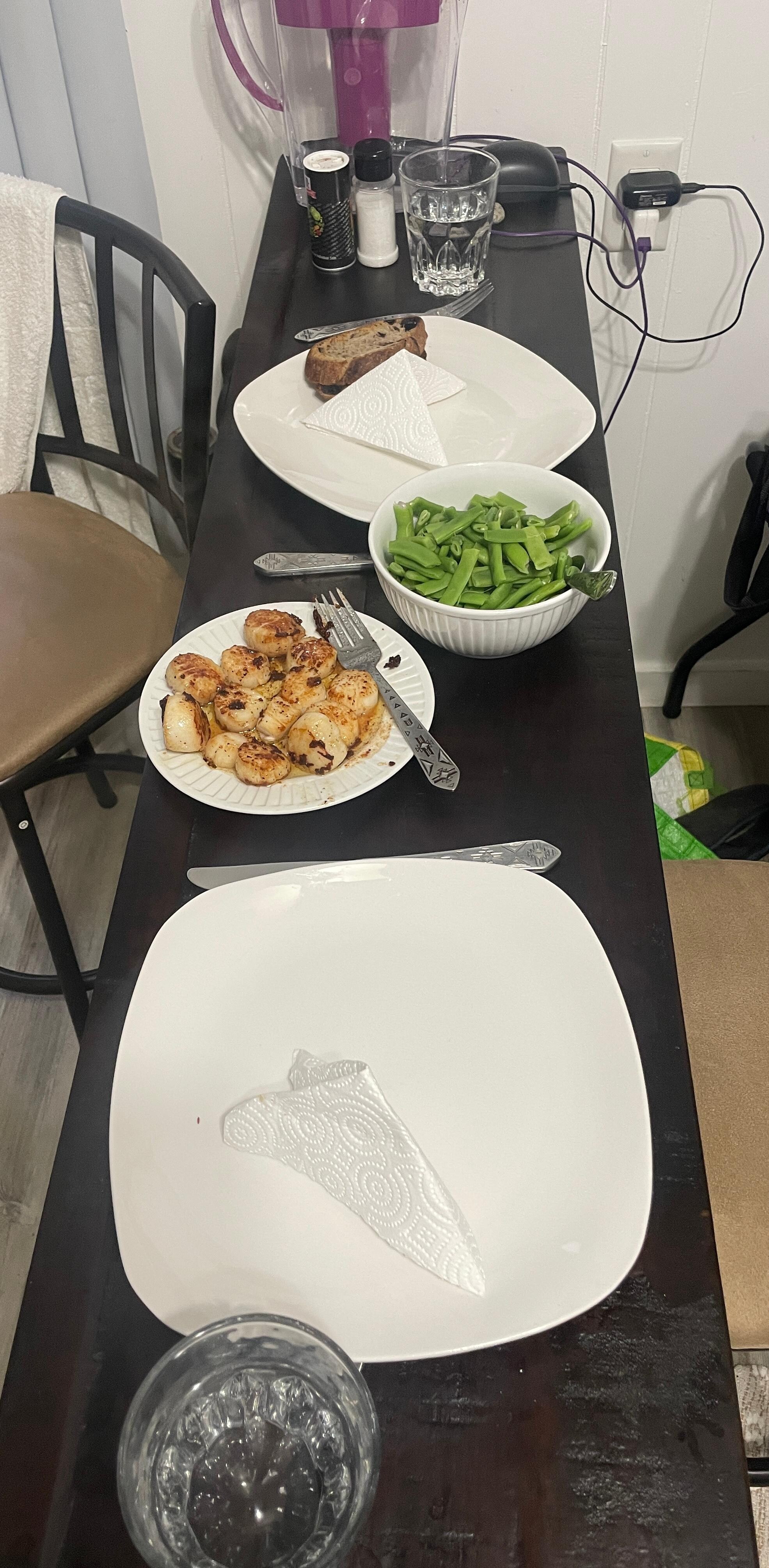 Dinner at the indoor table