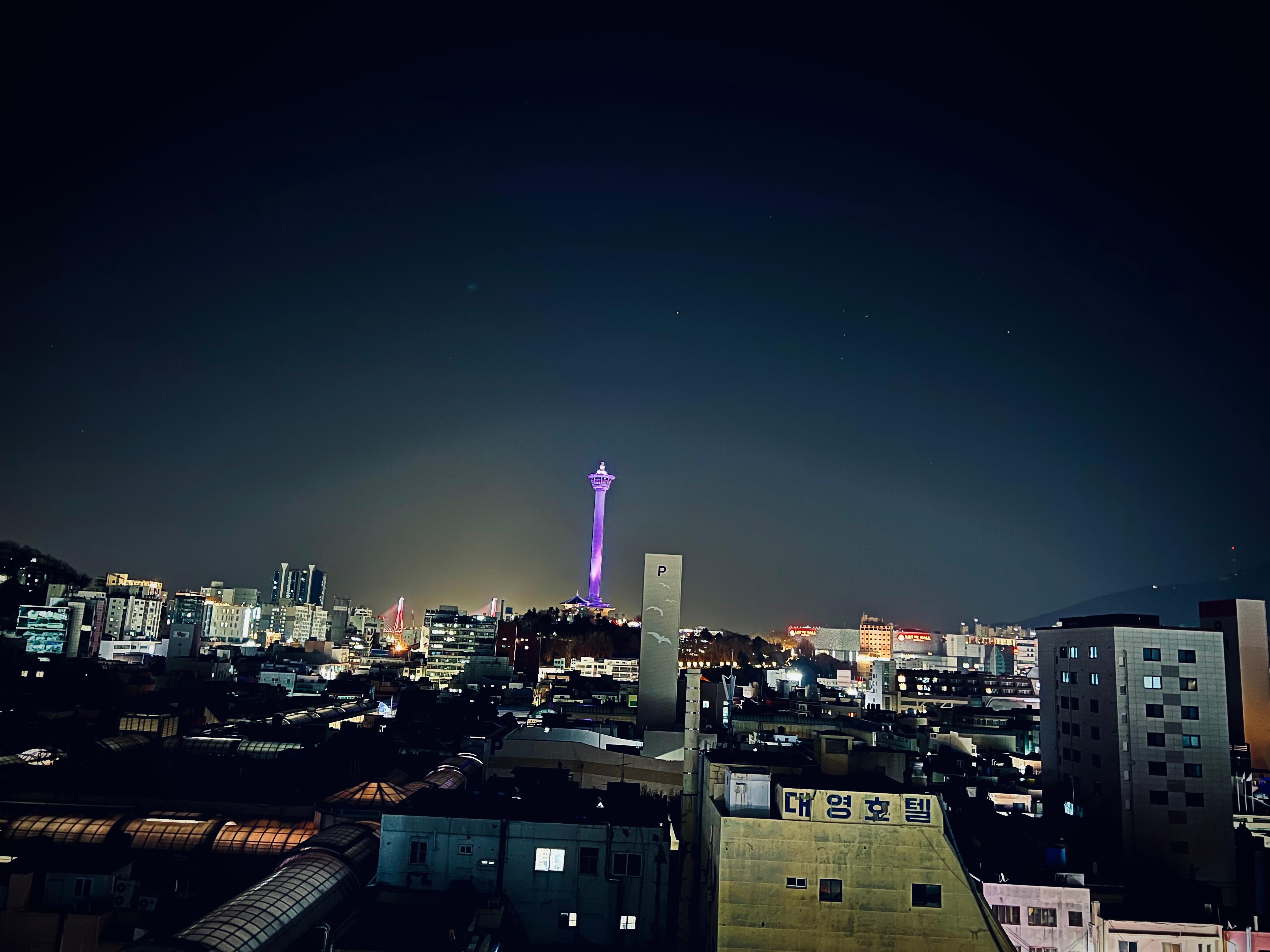 Night view from our room