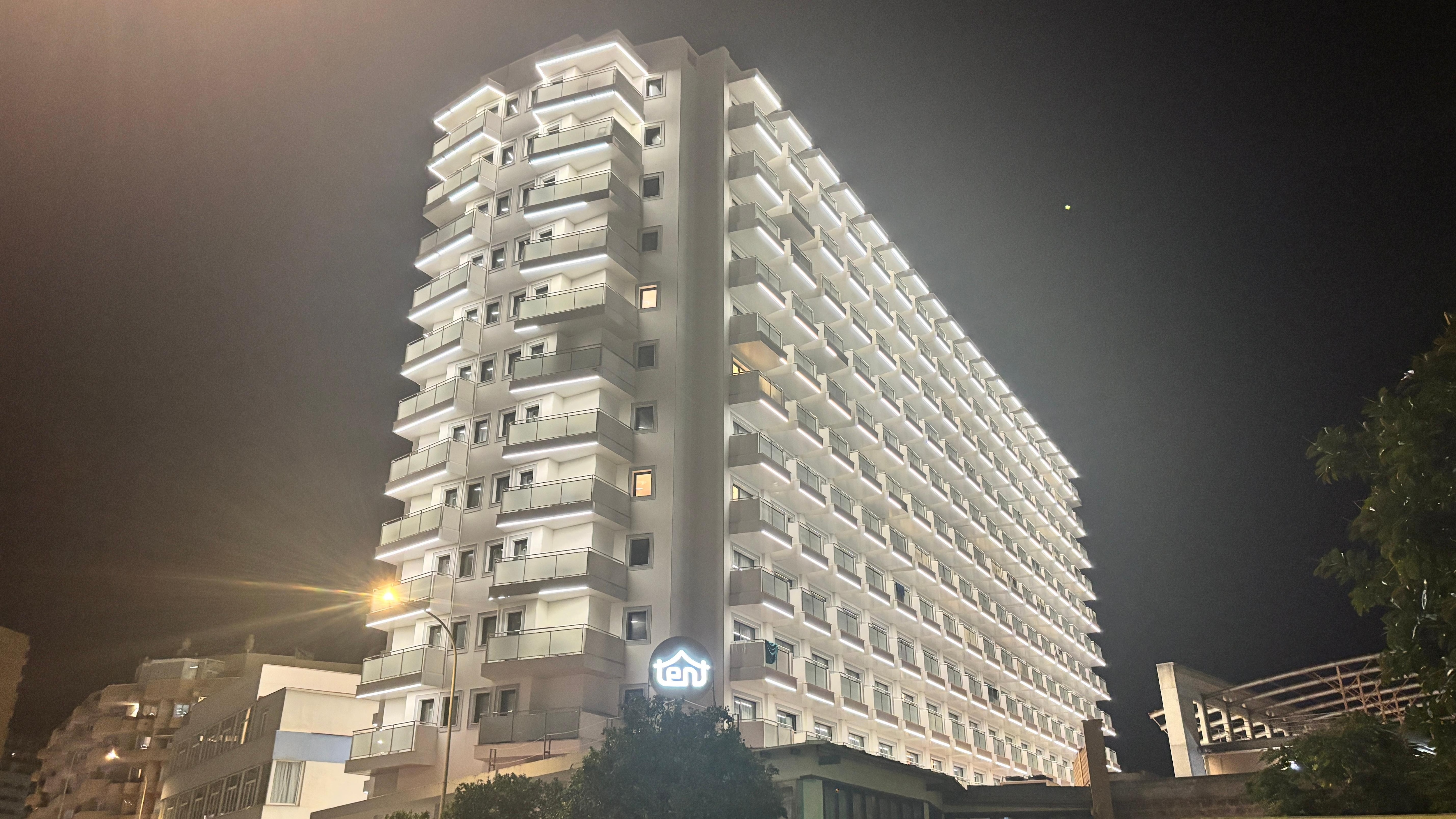 Night view of the hotel