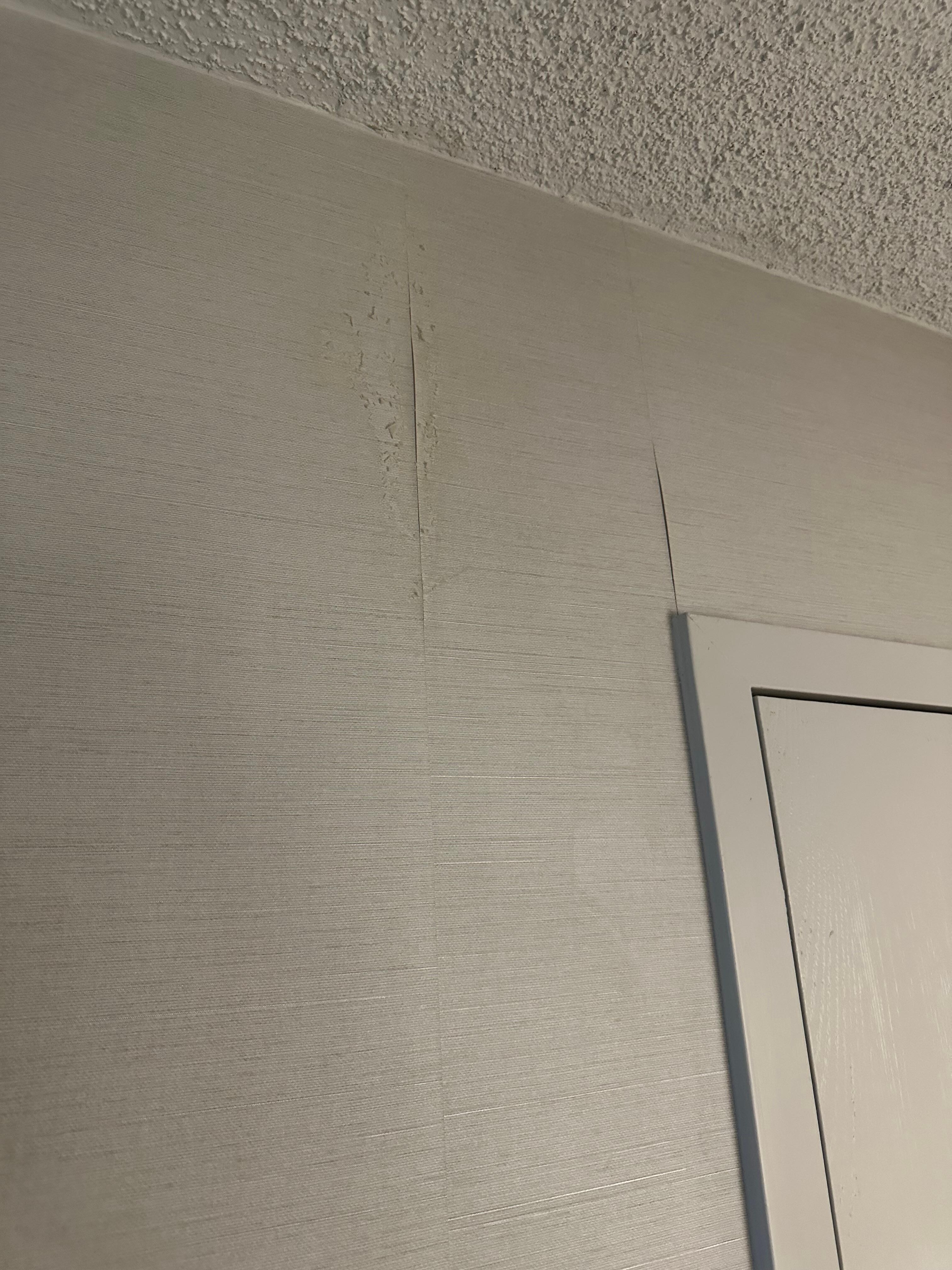 Water damage in both rooms