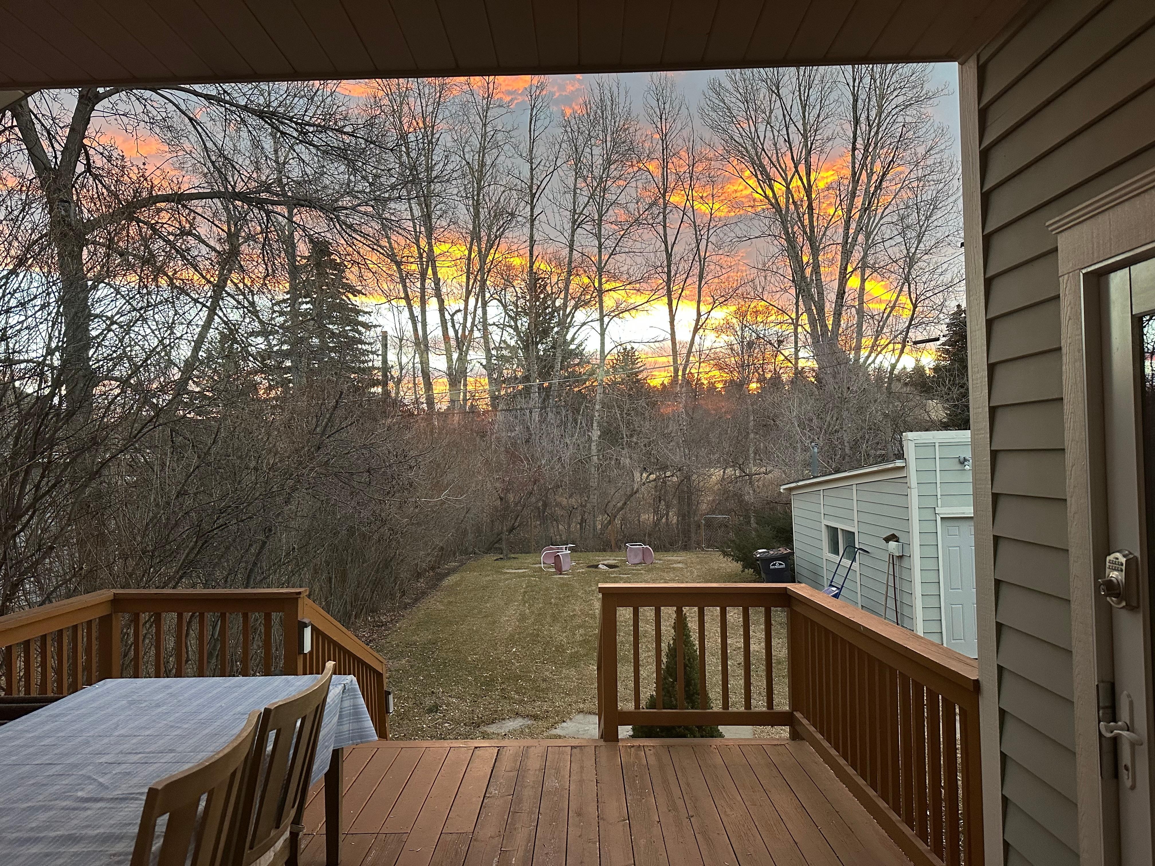 Sunrise view from the TV room