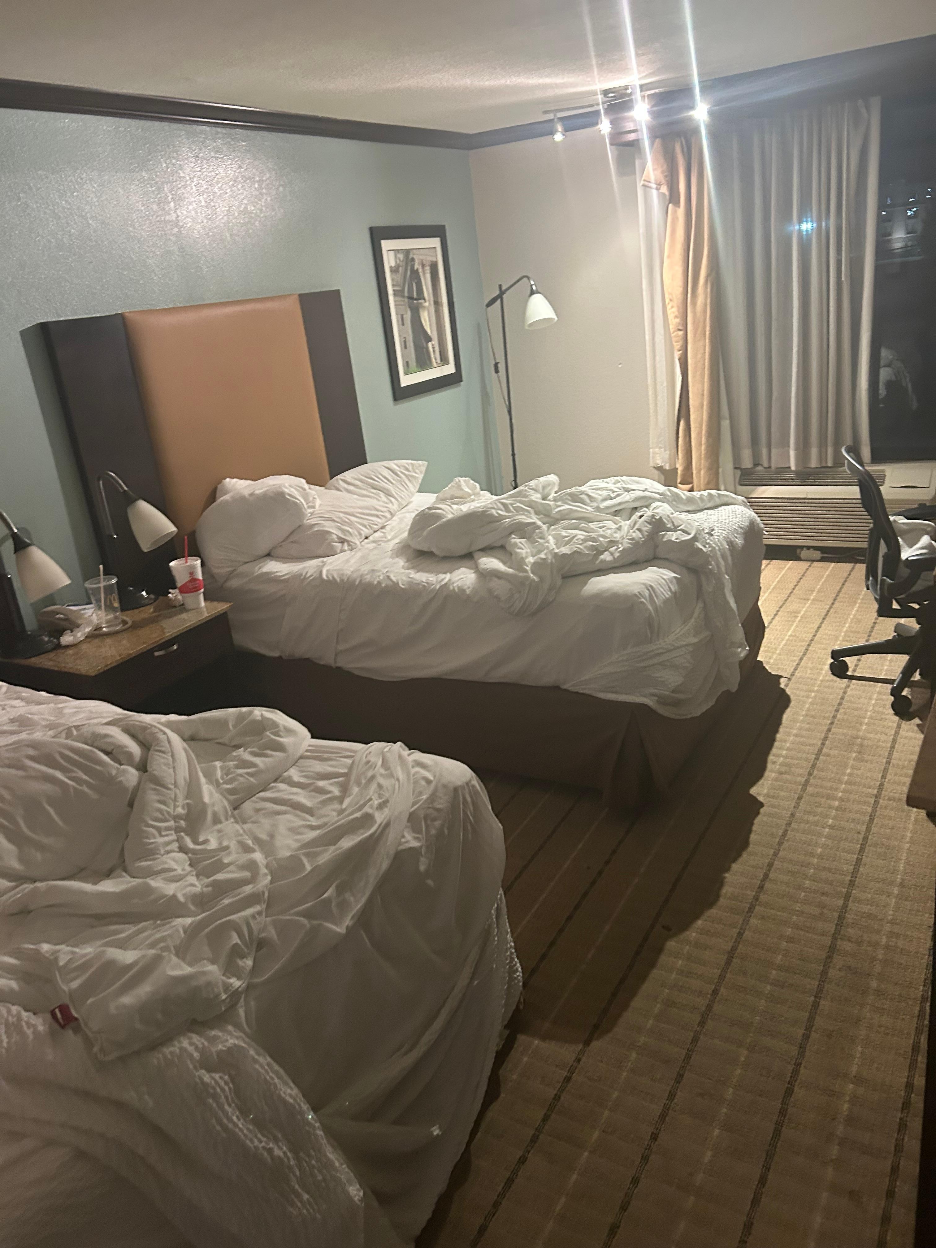 1st dirty room that wasn’t even clean 