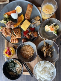 朝食です。種類も豊富にあると思います。朝からお腹いっぱいに食べられます。
