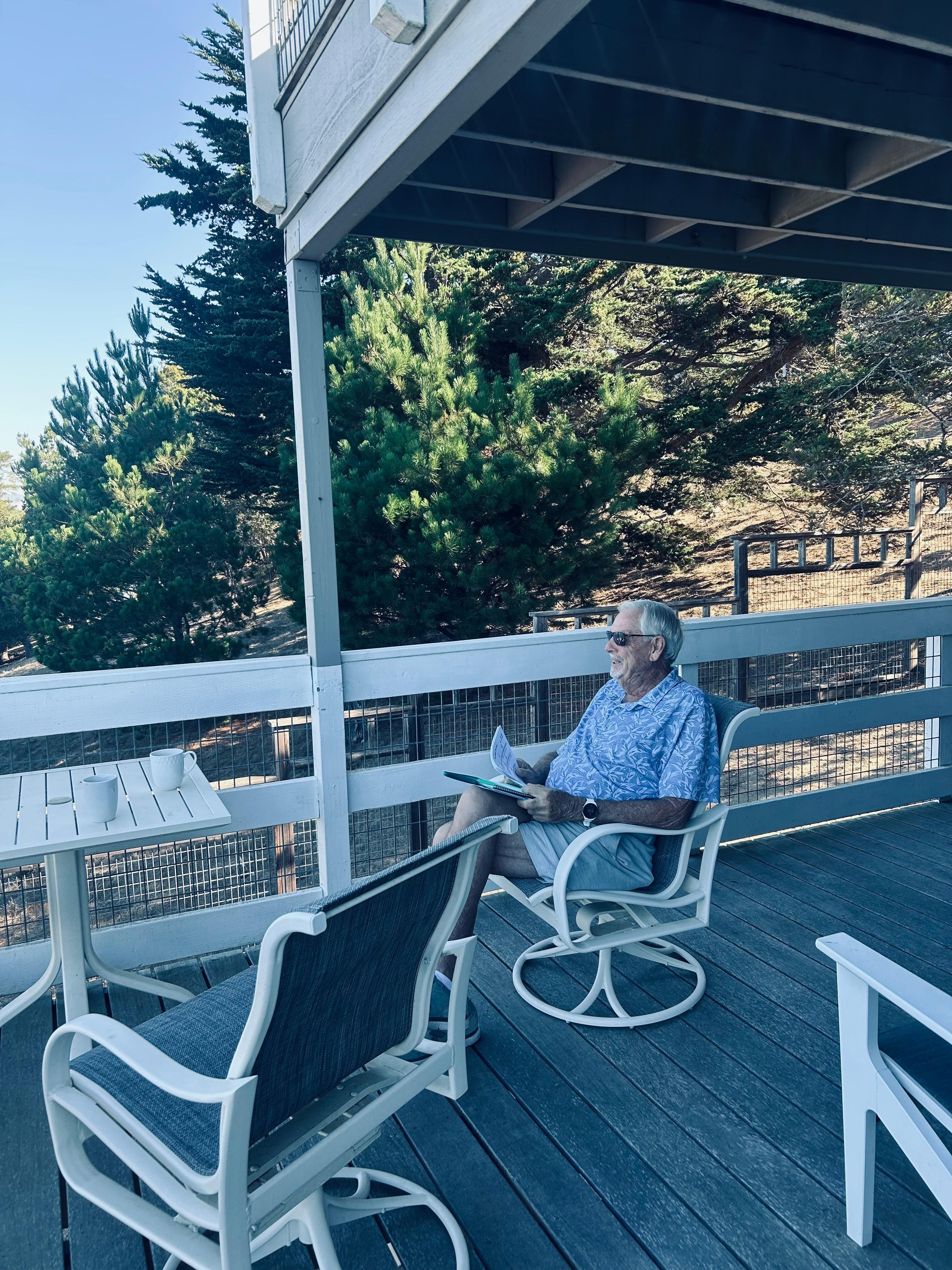 Enjoying the views and relaxing