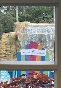 Lobby view of pool