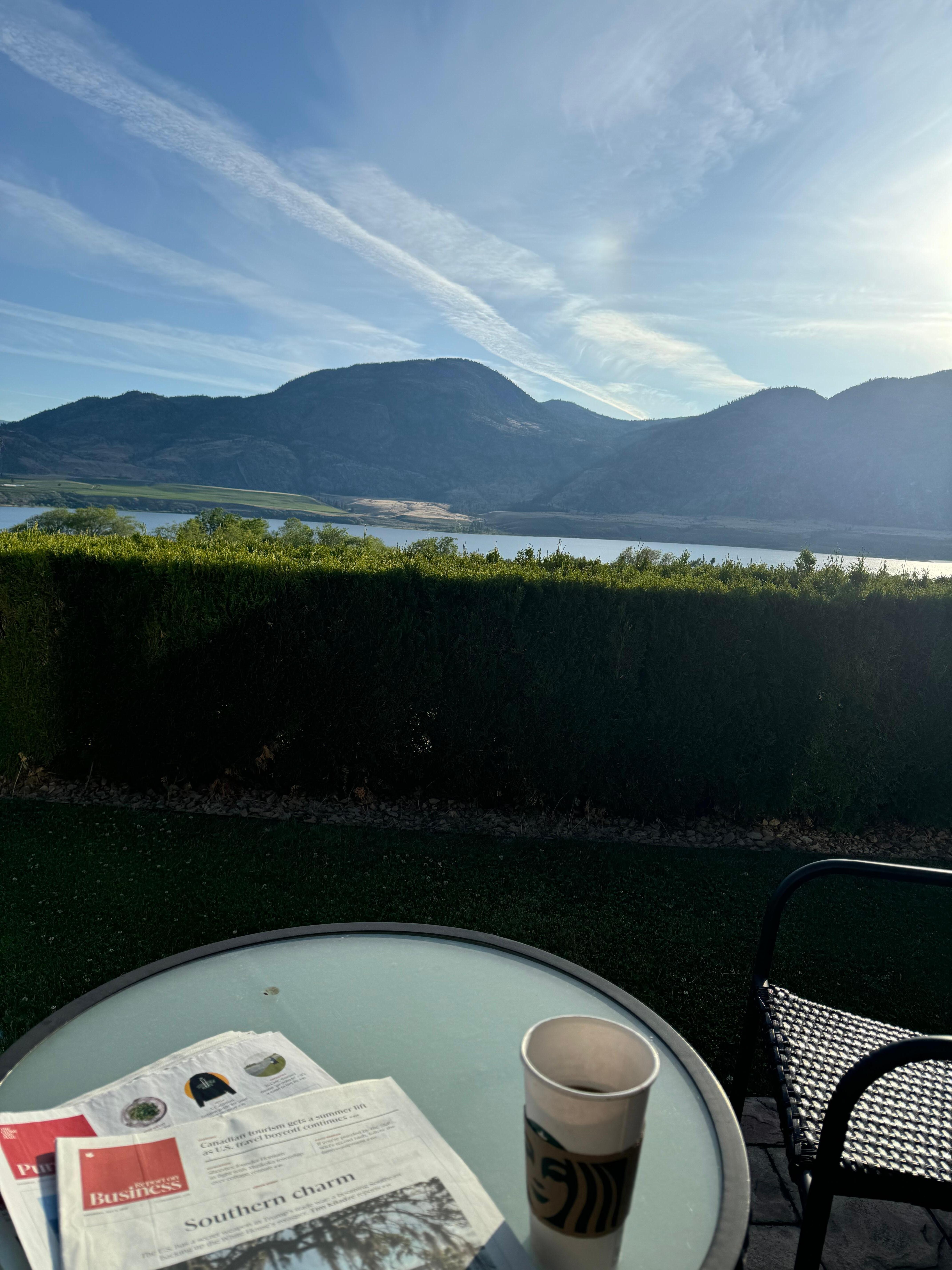 Morning coffee with a view.