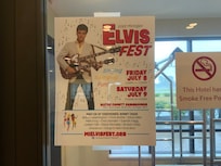 Elvis festival poster in hotel