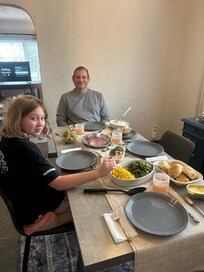 Dinner time at the apartment. 🎄