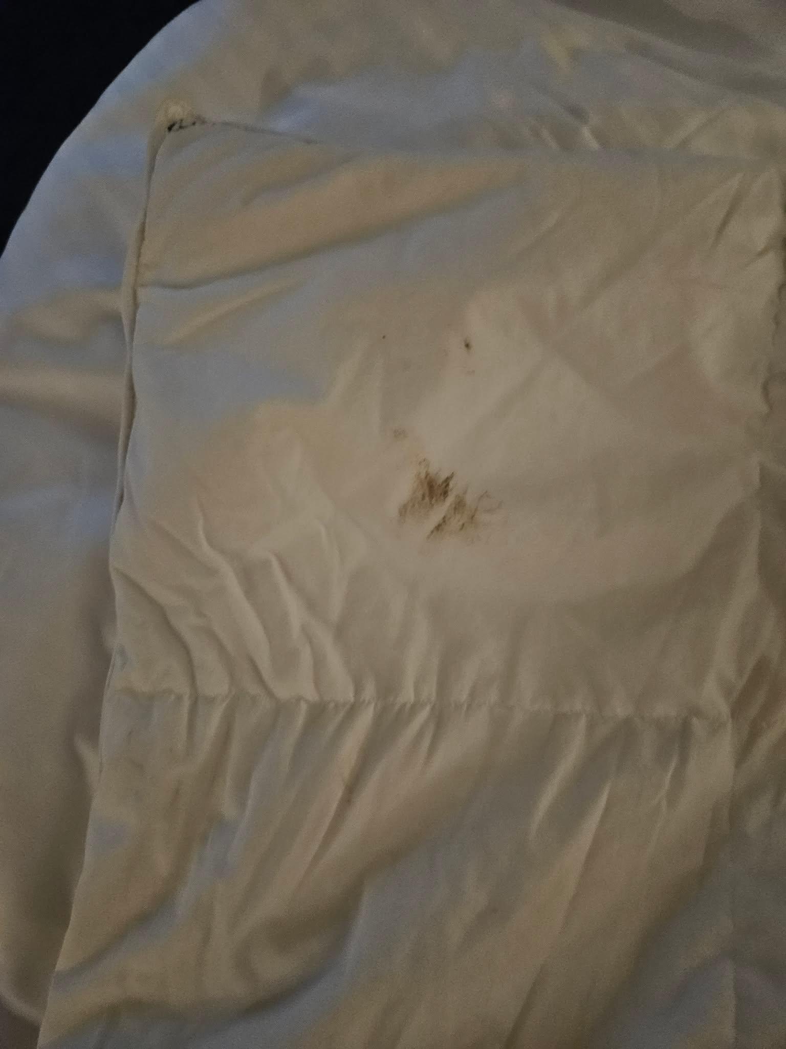 Stains on quilt 