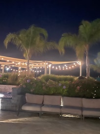 Outside area with the fire pits. Absolutely beautiful at night!