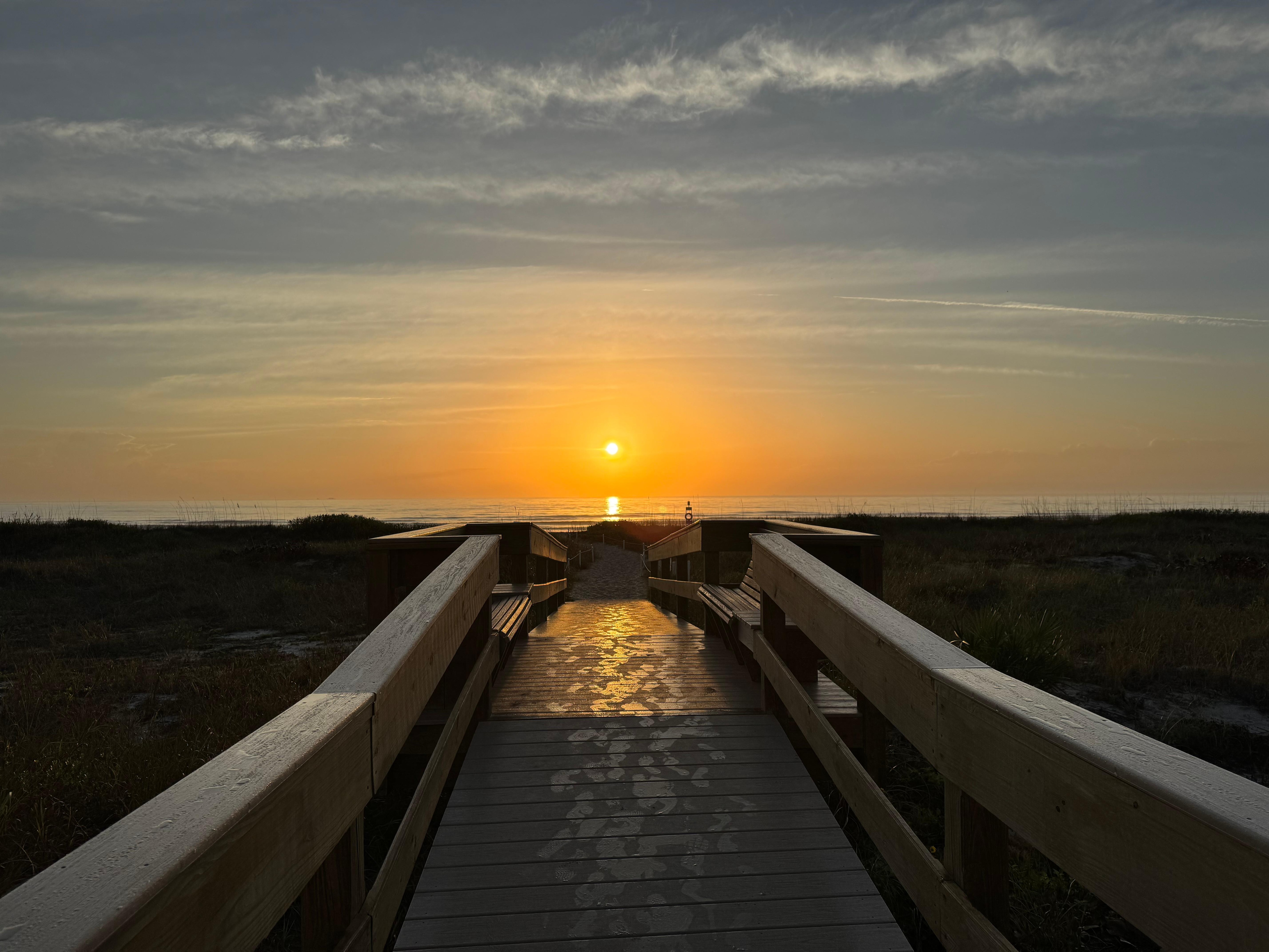 Sunrise from the walkway in front of the condo
