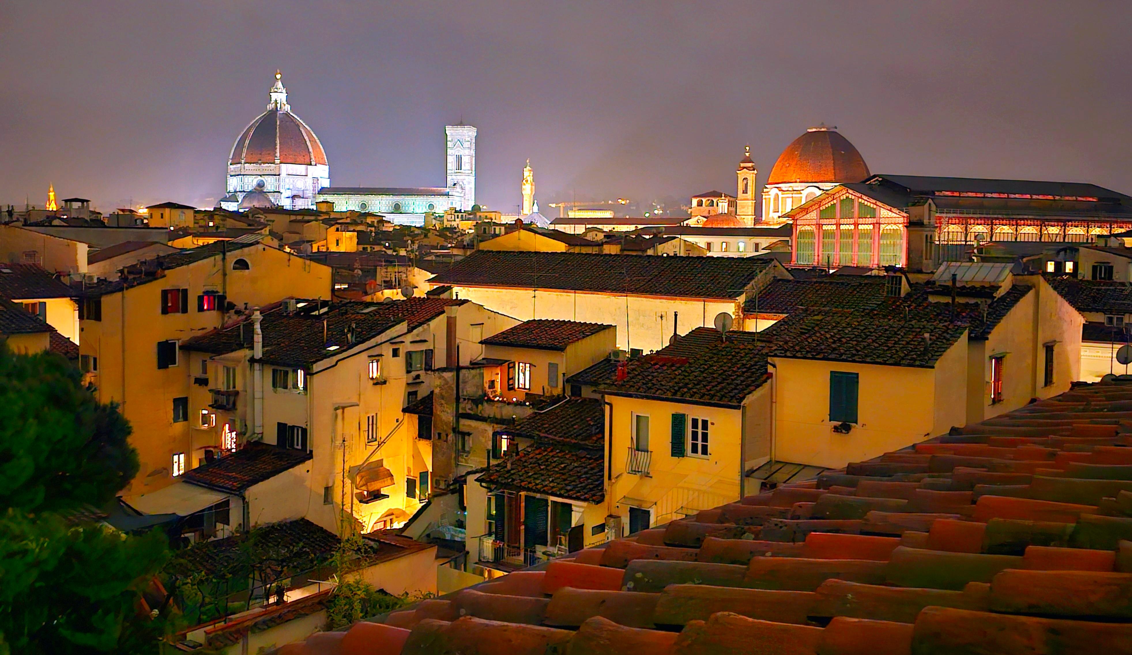 View of the Duomo at night from the Bruneschelli suite 