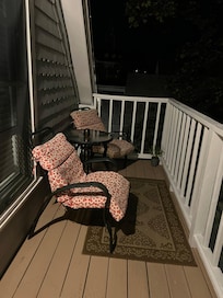 Outdoor seating on small deck