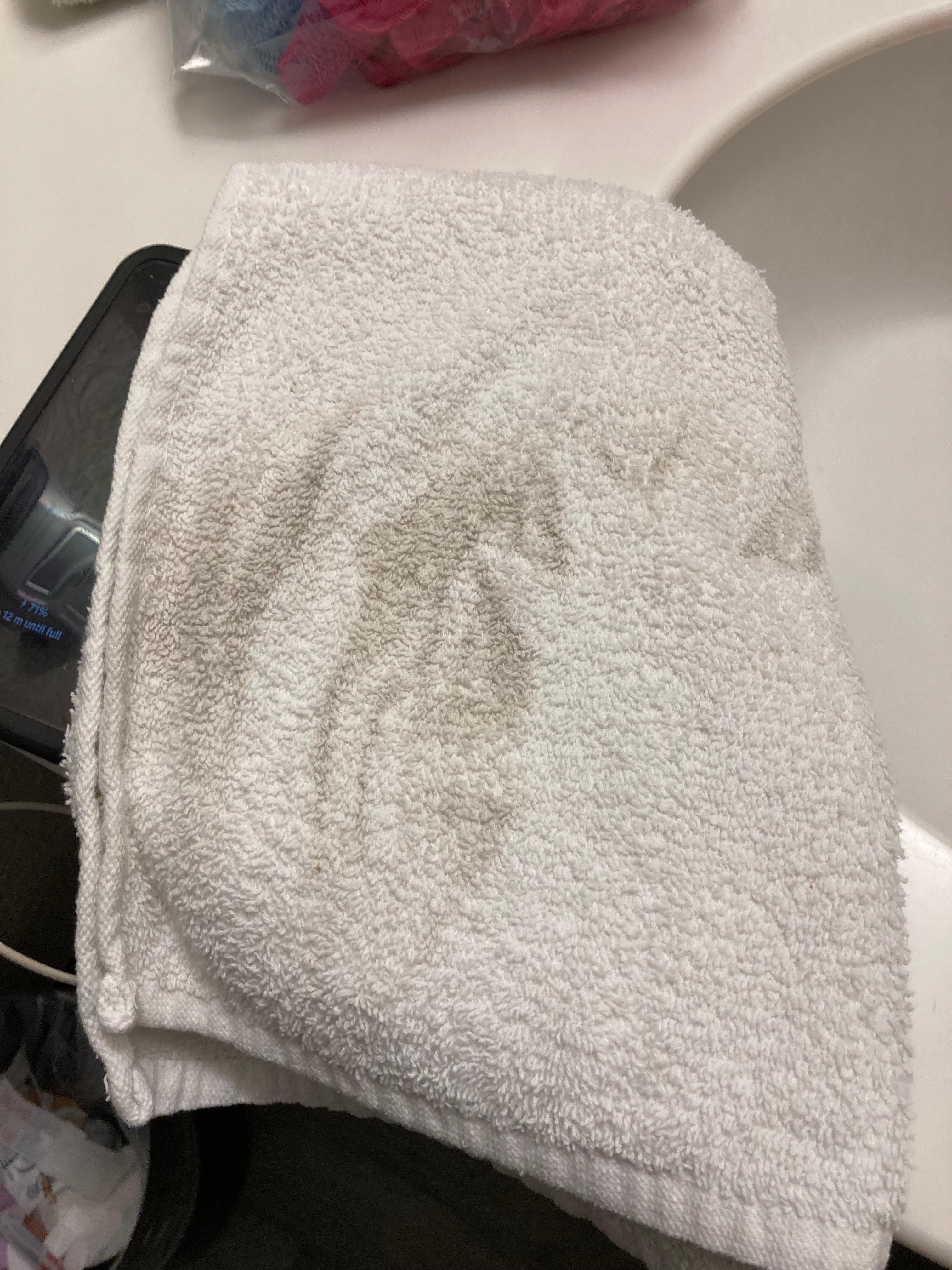 This is a hand towel when I asked for another one it was the same way all stained
