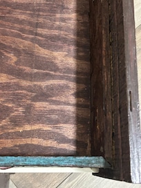 Inside dresser, dirty and outdatef