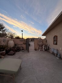 Beautiful outside area with ashtrays for smokers (no smoking inside)
