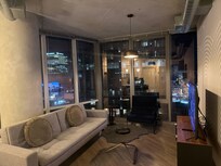 View of the room looking out